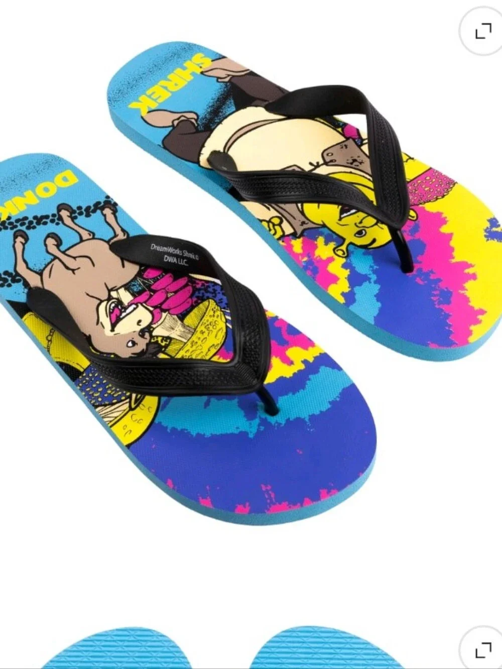 Shrek Donkey Flip Flops - Colorful Graphic Sandals